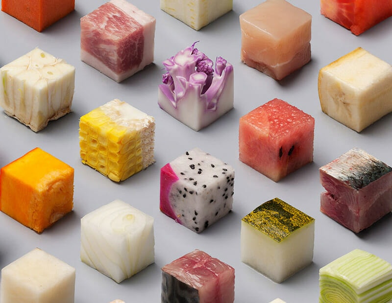Food organizing photo project -- cubes
